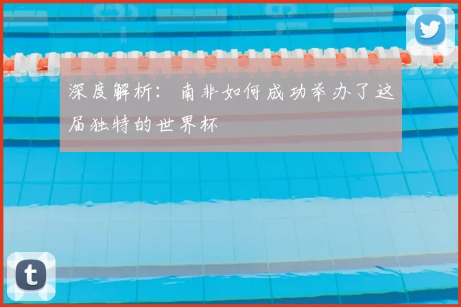 深度解析：南非如何成功举办了这届独特的世界杯